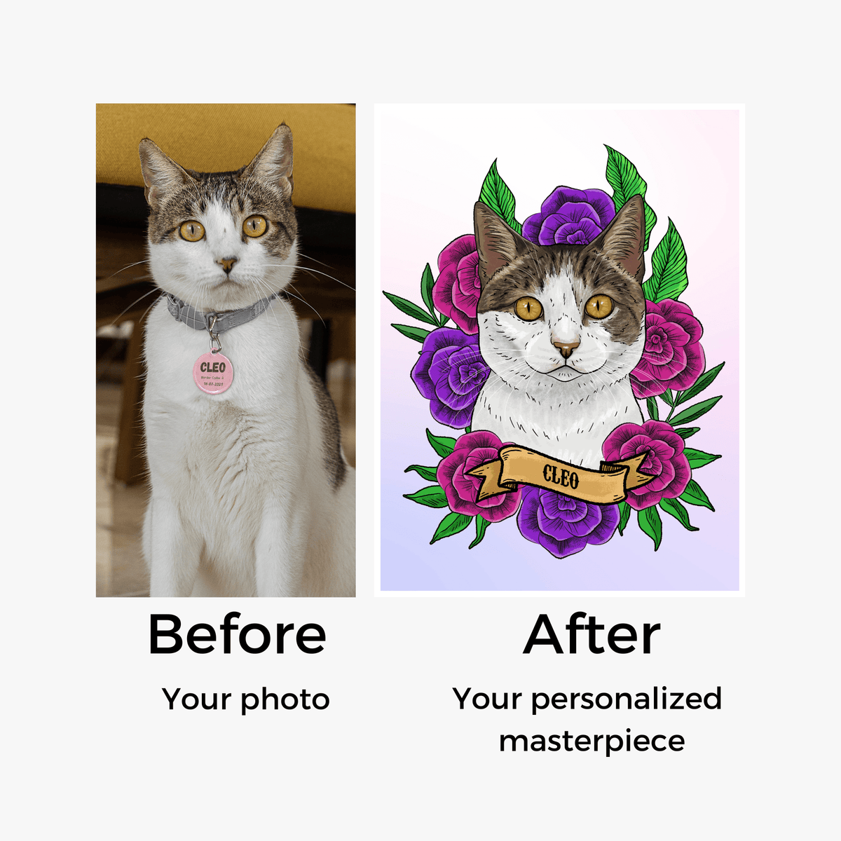 Tattoo Signature Custom Pet Art Portrait